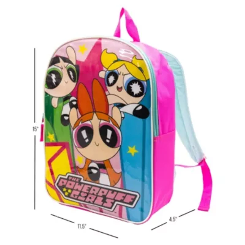 Powerpuff Girls 15" Girls Backpack With Padded Straps & Zip Compartment - Ideal Toddler Bookbag For School & Travel