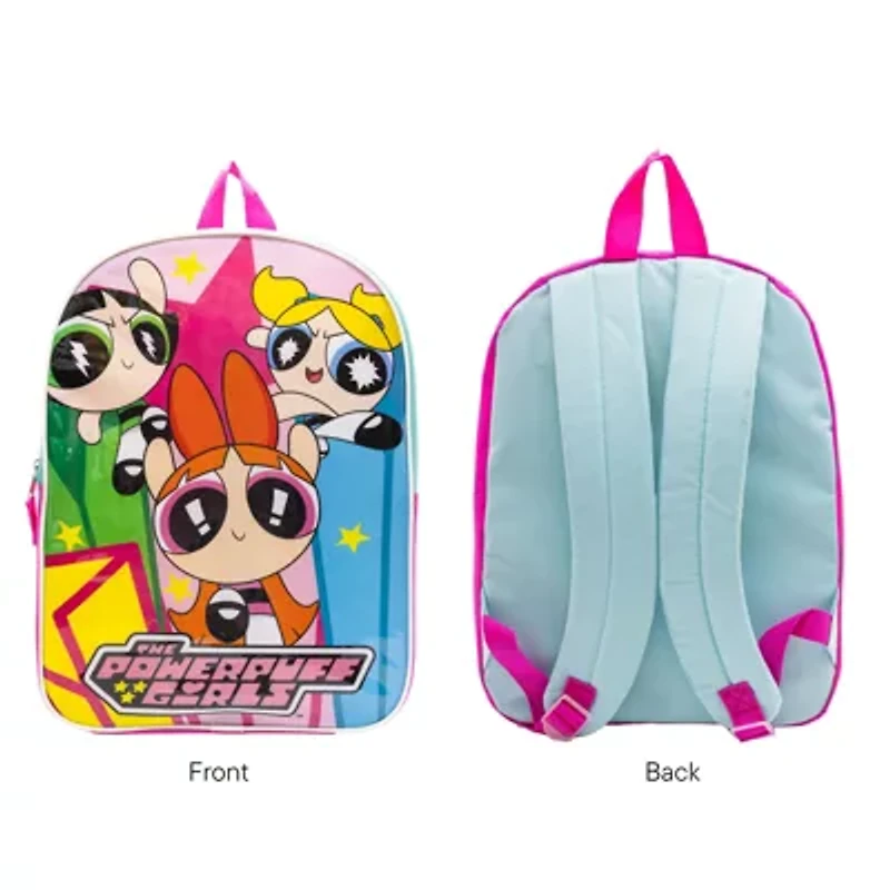 Powerpuff Girls 15" Girls Backpack With Padded Straps & Zip Compartment - Ideal Toddler Bookbag For School & Travel
