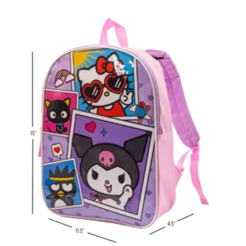 Kuromi 15" Girls Backpack With Padded Straps & Zip Compartment - Ideal Toddler Bookbag For School & Travel