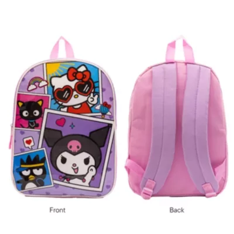 Kuromi 15" Girls Backpack With Padded Straps & Zip Compartment - Ideal Toddler Bookbag For School & Travel