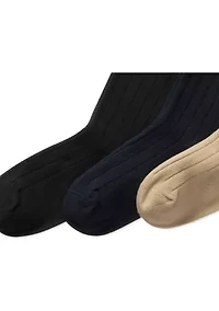 Ribbed Dress Socks - 3-Pack 