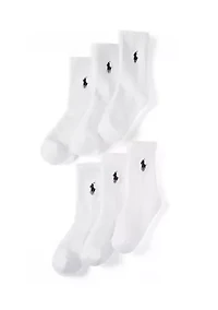 Boys 4-11 Cotton Blend Crew Socks - 6-Pack