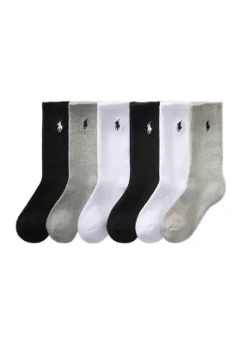 Boys Crew Socks - 6 Pack