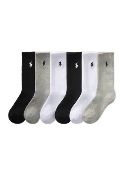 Boys Crew Socks - 6 Pack