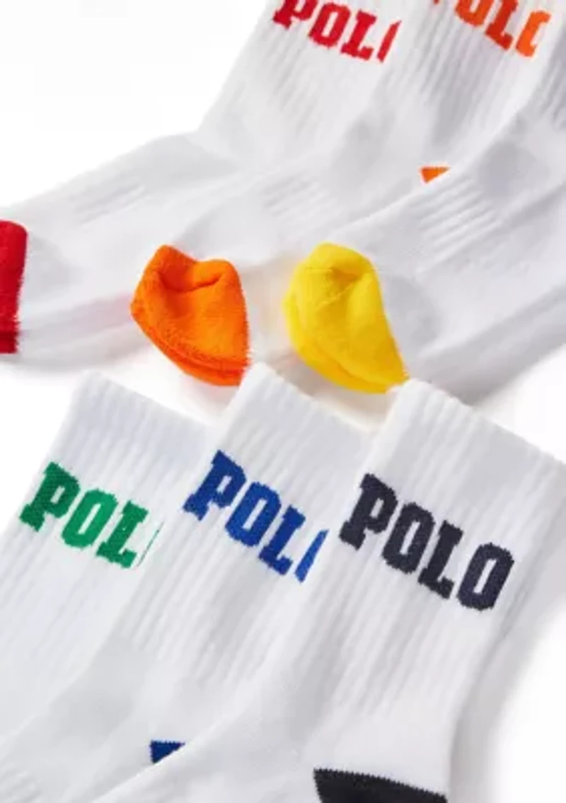 Boys 4-11 Logo Crew Socks - 6-Pack