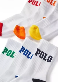 Boys 4-11 Logo Crew Socks - 6-Pack