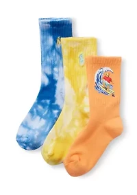 Boys Surfing Bar Active Socks- 3 Pack