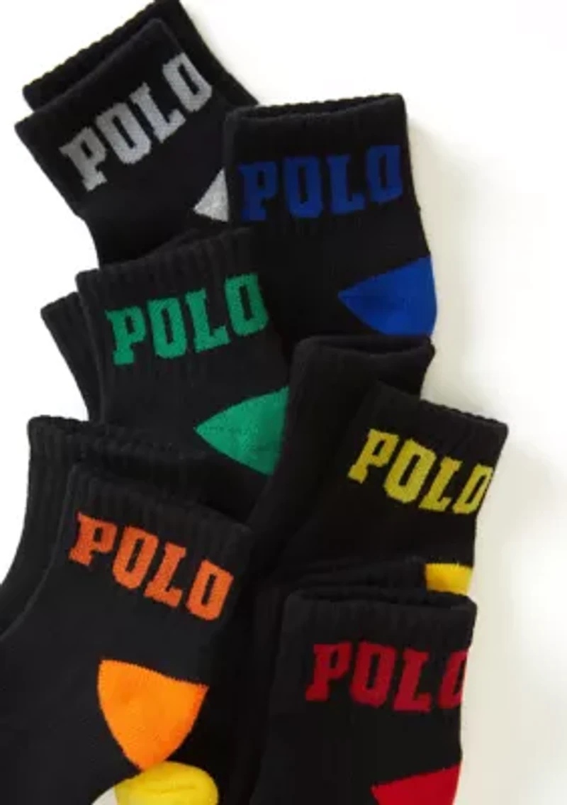 Polo Logo Solid Quarter Socks - 6 Pack