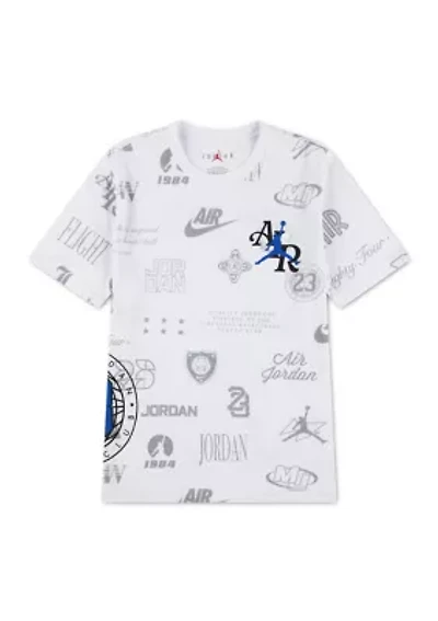 Boys 8-20 Multi Logo Short Sleeve Shirt