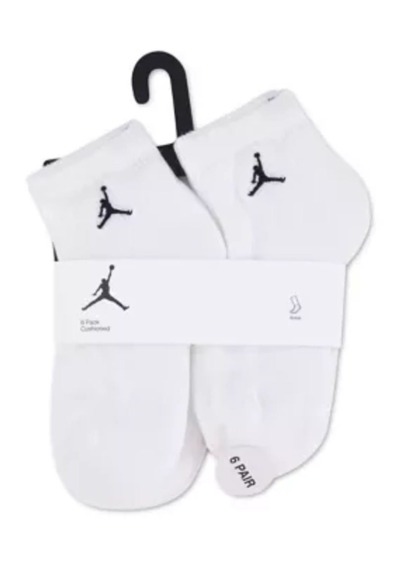 Boys Everyday Essentials 6 Pack Quarter Socks