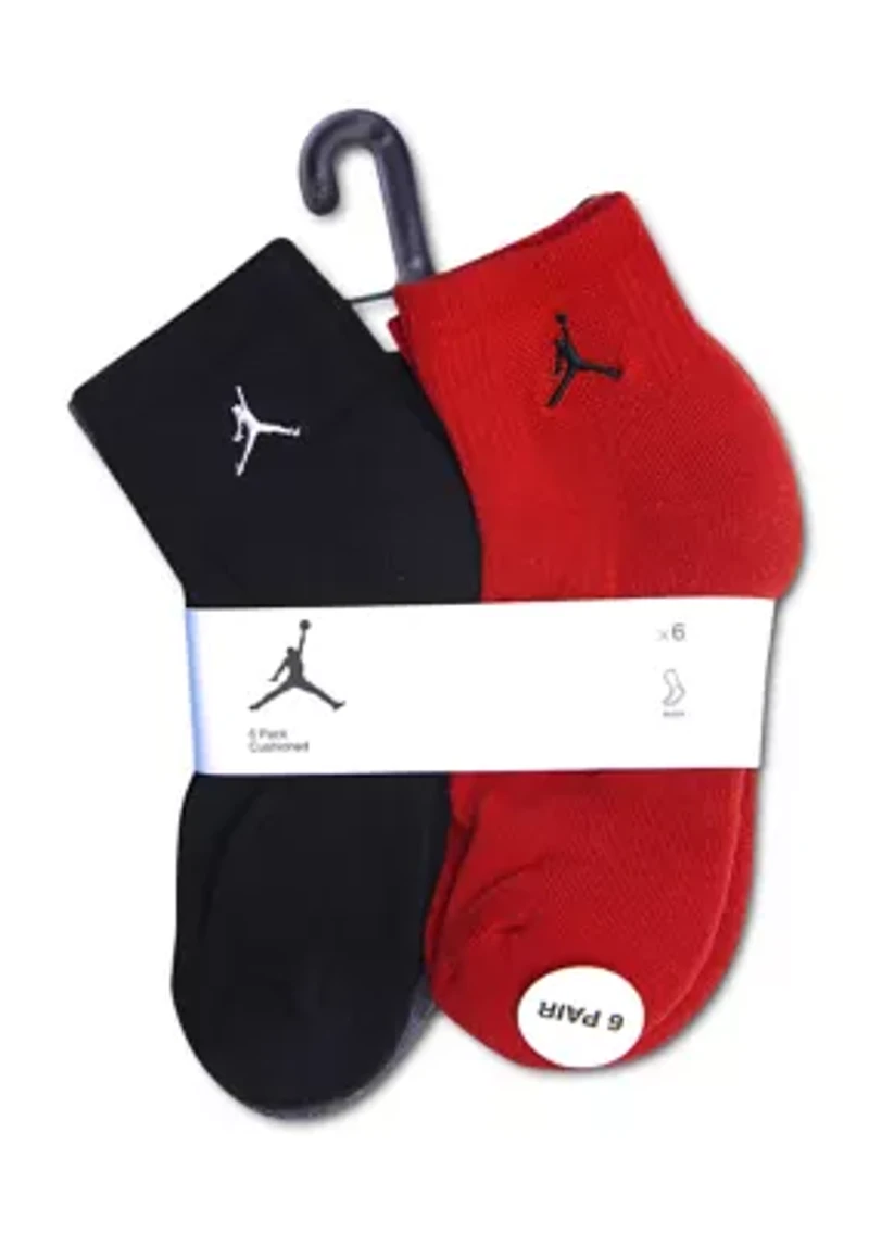 Boys Everyday Essentials 6 Pack Quarter Socks