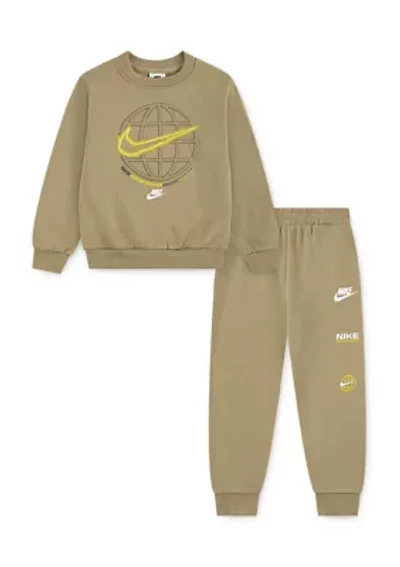 Boys 4-7 Fleece Crew Pant Set