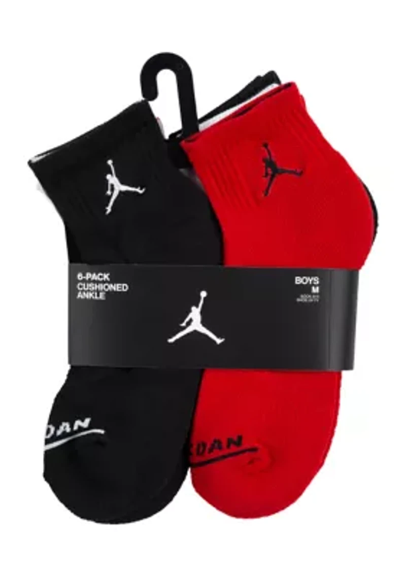 Boys Jordan Legend Ankle Socks - 6 Pack