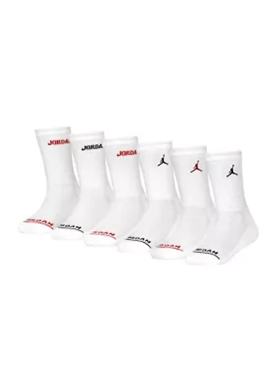 Boys Jordan Legend Crew Socks - 6 Pack