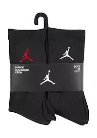 Boys Jordan Legend Crew Socks - 6 Pack