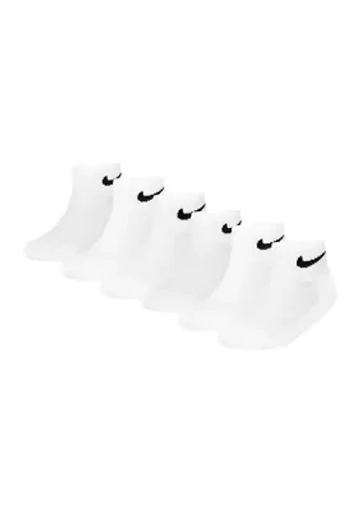 Boys Mesh Cushion Ankle Socks - 6 Pack