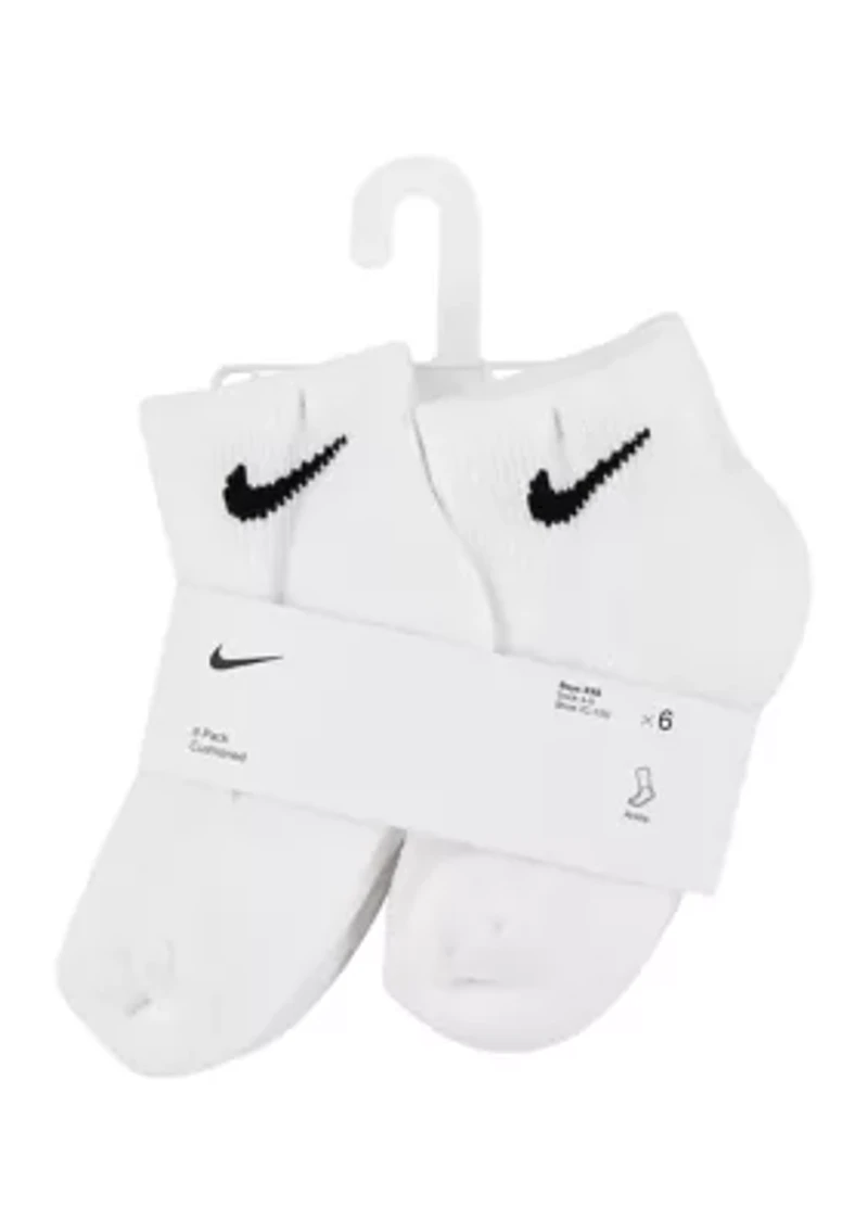 Boys Mesh Cushion Ankle Socks - 6 Pack