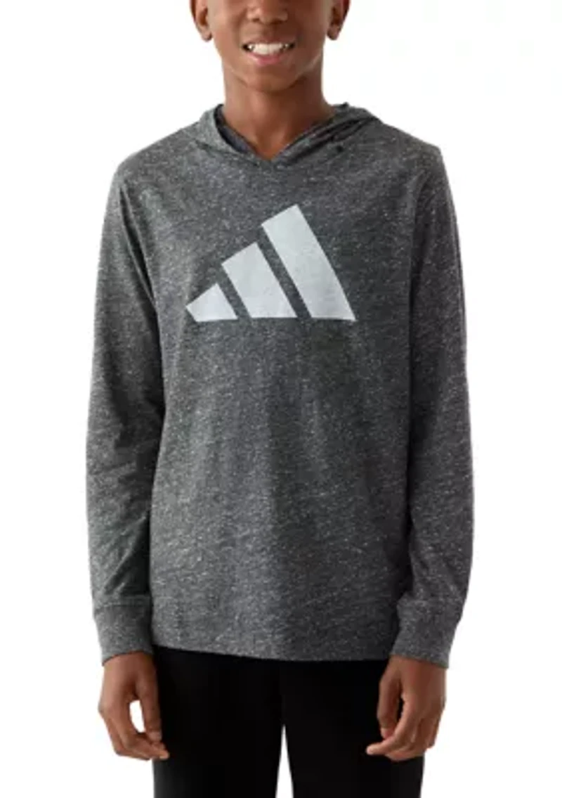 Boys 8-20 adidas Long Sleeve Hooded Snow Heather Tee