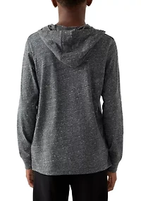 Boys 8-20 adidas Long Sleeve Hooded Snow Heather Tee