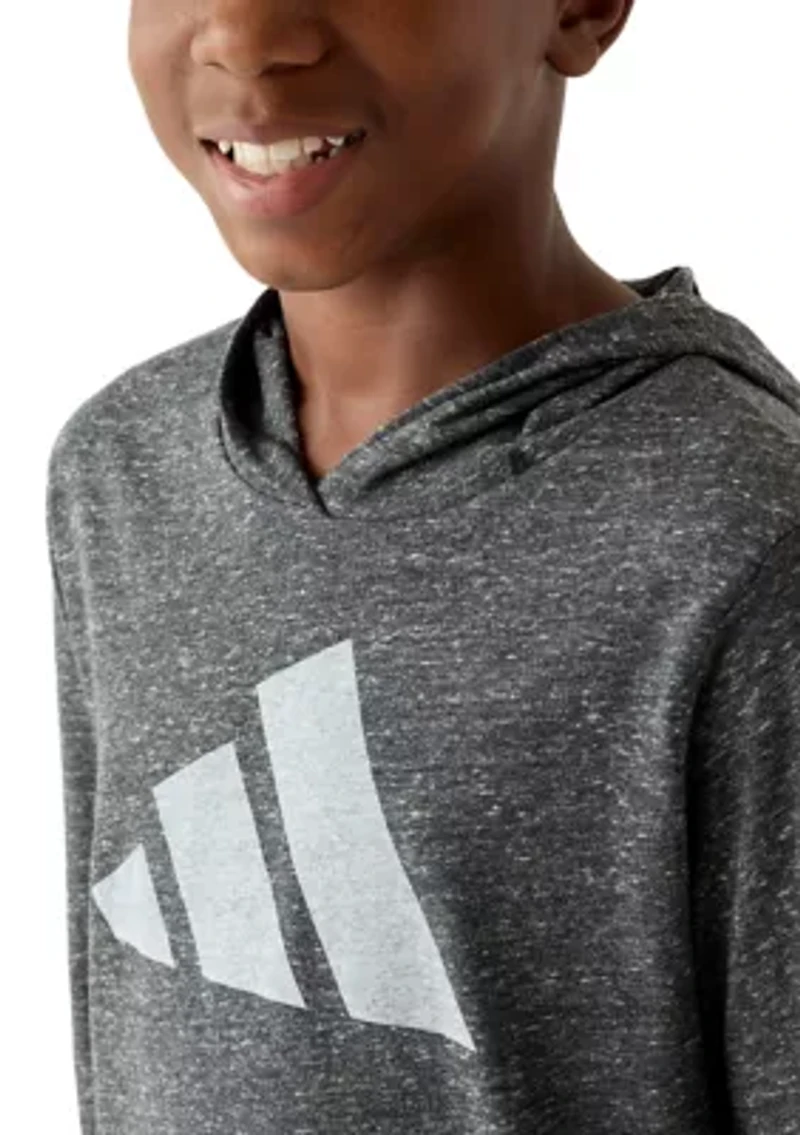 Boys 8-20 adidas Long Sleeve Hooded Snow Heather Tee