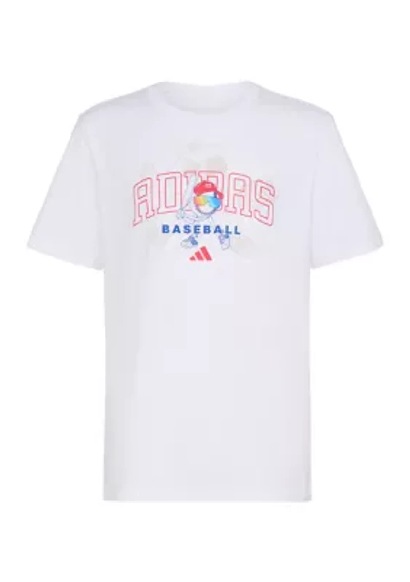 Boys 8-20 Short Sleeve Baseball Mascot T-Shirt - Extended