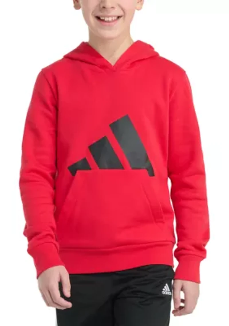 Boys 8-20 adidas Long Sleeve Essential Big Logo Fleece Pullover Hoodie