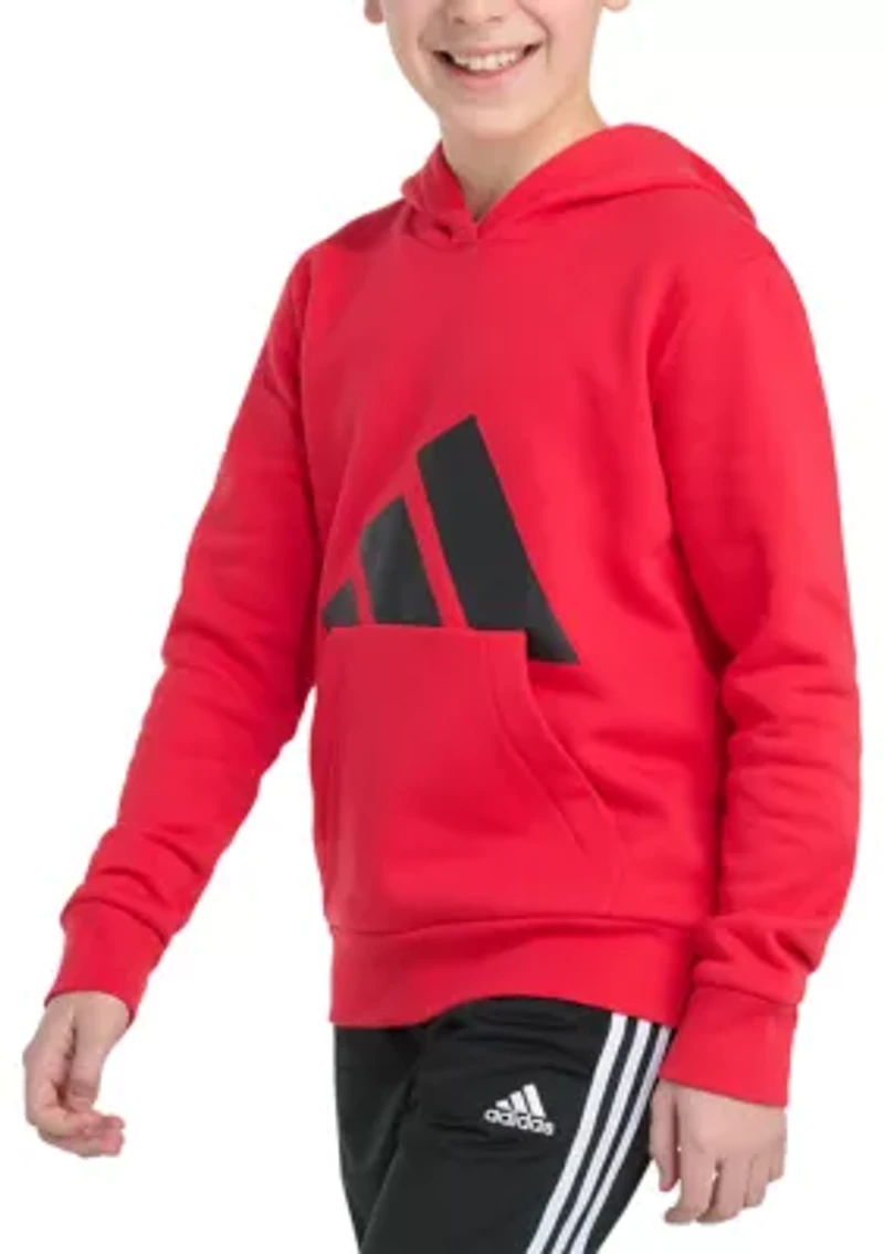 Boys 8-20 adidas Long Sleeve Essential Big Logo Fleece Pullover Hoodie