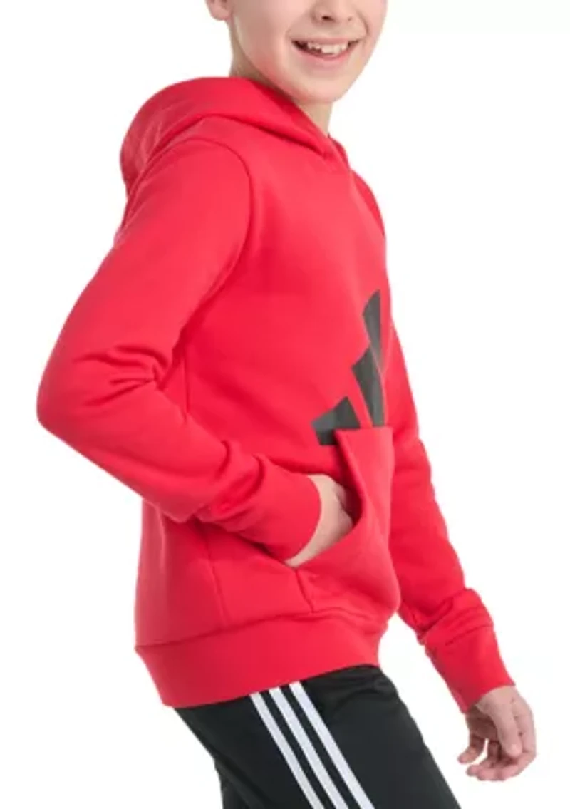 Boys 8-20 adidas Long Sleeve Essential Big Logo Fleece Pullover Hoodie