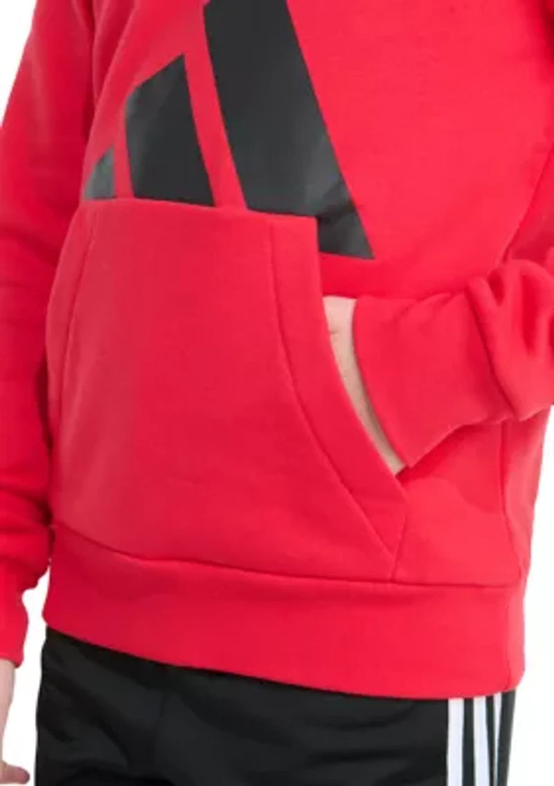 Boys 8-20 adidas Long Sleeve Essential Big Logo Fleece Pullover Hoodie