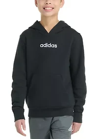 Boys 8-20 Long Sleeve Essential Linear Embroidered Fleece Pullover Hoodie - Extended