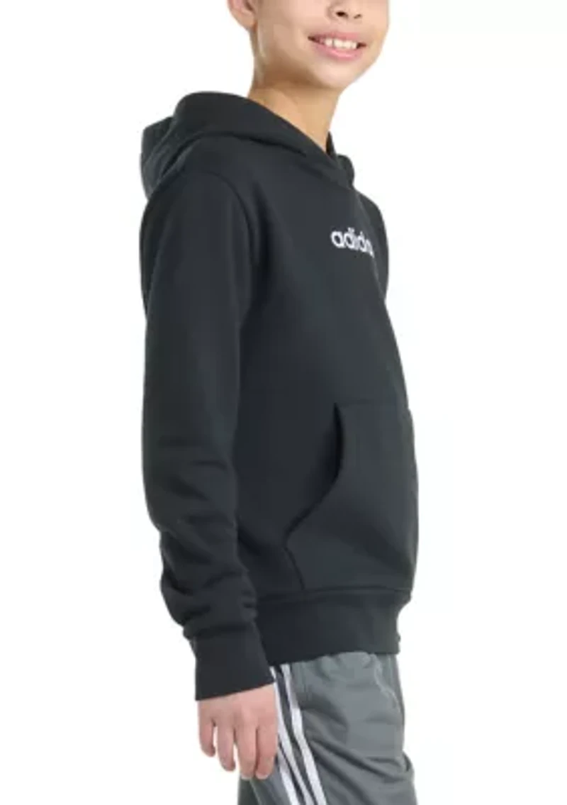 Boys 8-20 Long Sleeve Essential Linear Embroidered Fleece Pullover Hoodie - Extended