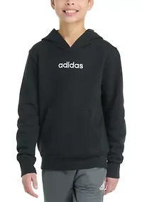 Boys 8-20 Long Sleeve Essential Linear Embroidered Fleece Pullover Hoodie