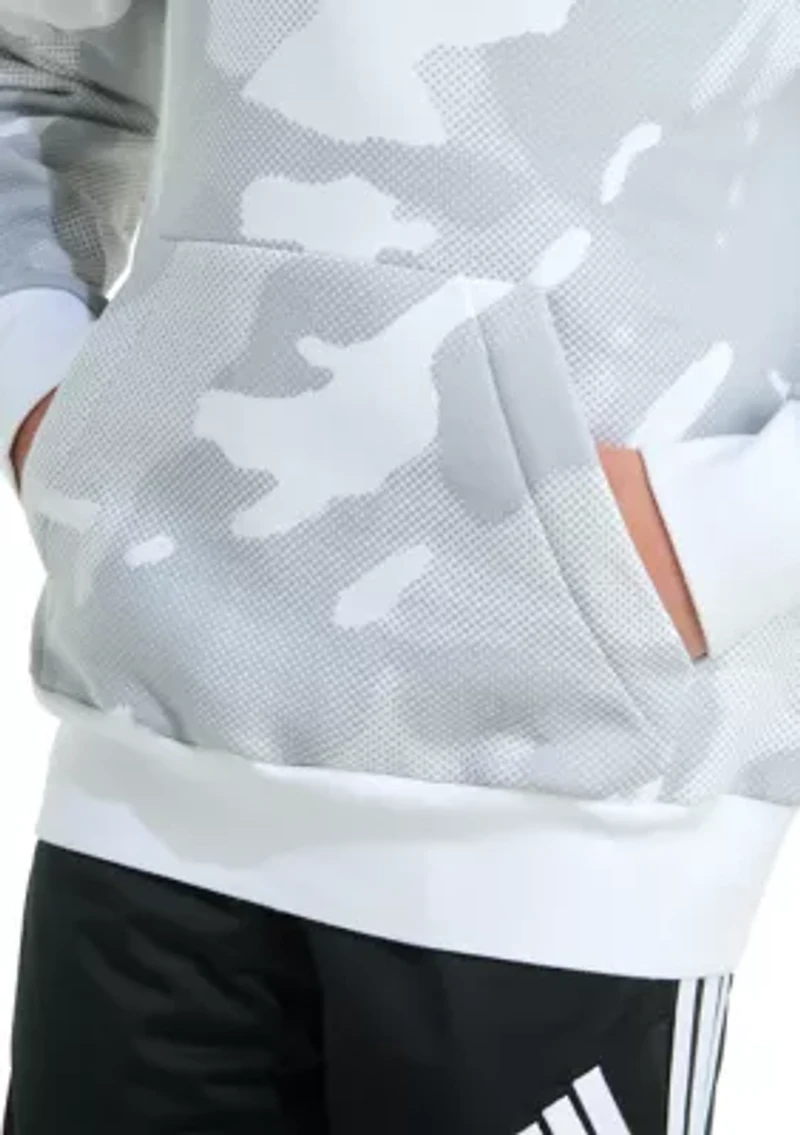 Boys 8-20 Long Sleeve Halftone Camo Printed Fleece Pullover Hoodie