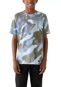 Boys 8-20 Allover Print Halftone Camo T-Shirt