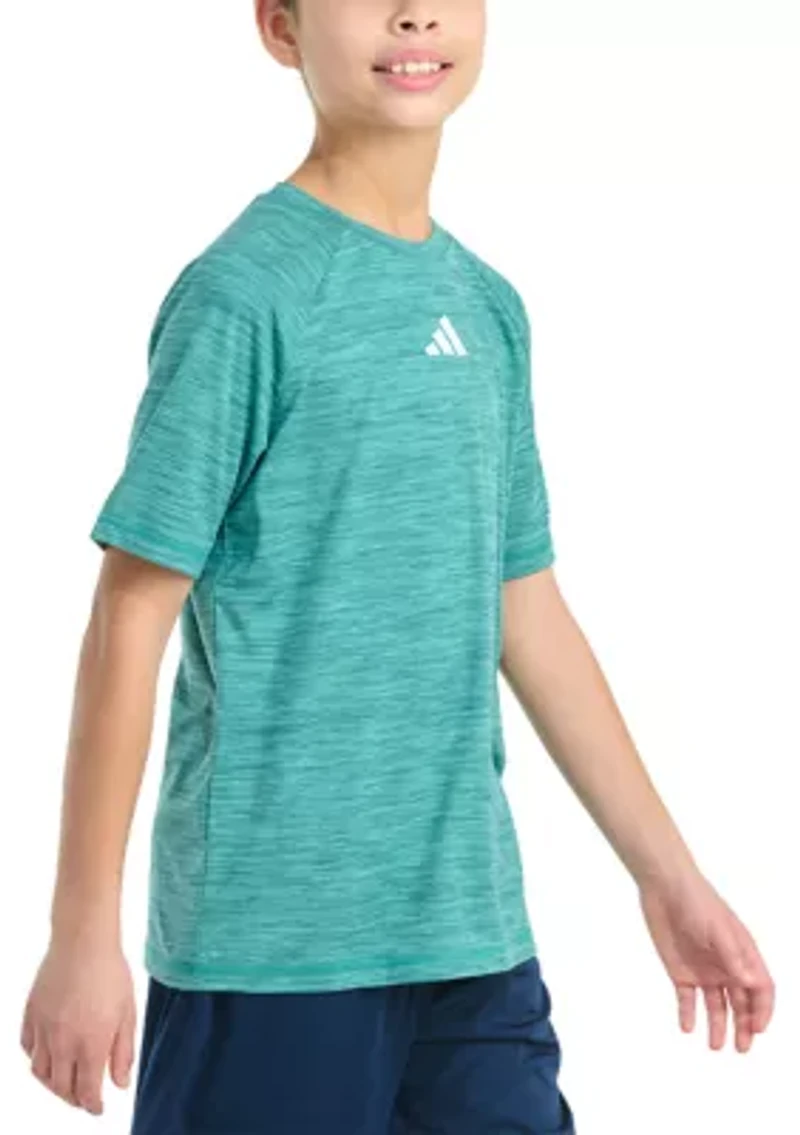 Boys 8-20 Short Sleeve Essential Polyester Mélange T-Shirt