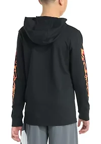 Boys 8-20 Long Sleeve Hooded Flame T-Shirt (Extended Size)