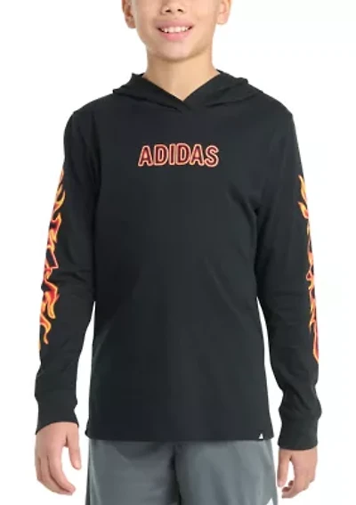 Boys 8-20 Long Sleeve Hooded Flame T-Shirt