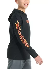 Boys 8-20 Long Sleeve Hooded Flame T-Shirt