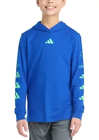 Boys 8-20 Long Sleeve Hooded Overspray Logo T-Shirt (Extended Size)