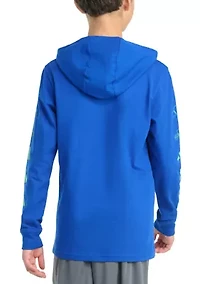 Boys 8-20 Long Sleeve Hooded Overspray Logo T-Shirt (Extended Size)