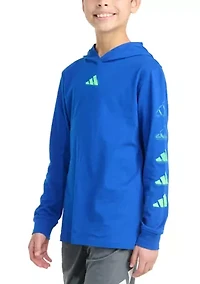 Boys 8-20 Long Sleeve Hooded Overspray Logo T-Shirt (Extended Size)