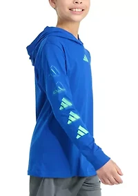 Boys 8-20 Long Sleeve Hooded Overspray Logo T-Shirt (Extended Size)