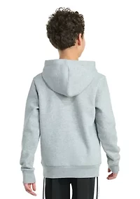 Boys 8-20 Long Sleeve Hooded Graphic Heather Fleece Pullover - Extended