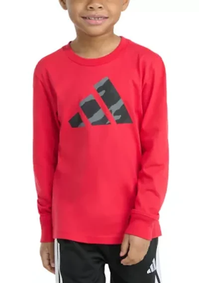 Boys 4-7 Long Sleeve Halftone Camo Logo T-Shirt