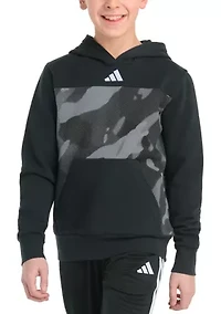 Boys 8-20 Long Sleeve Color Block Halftone Camo Printed Pullover Hoodie