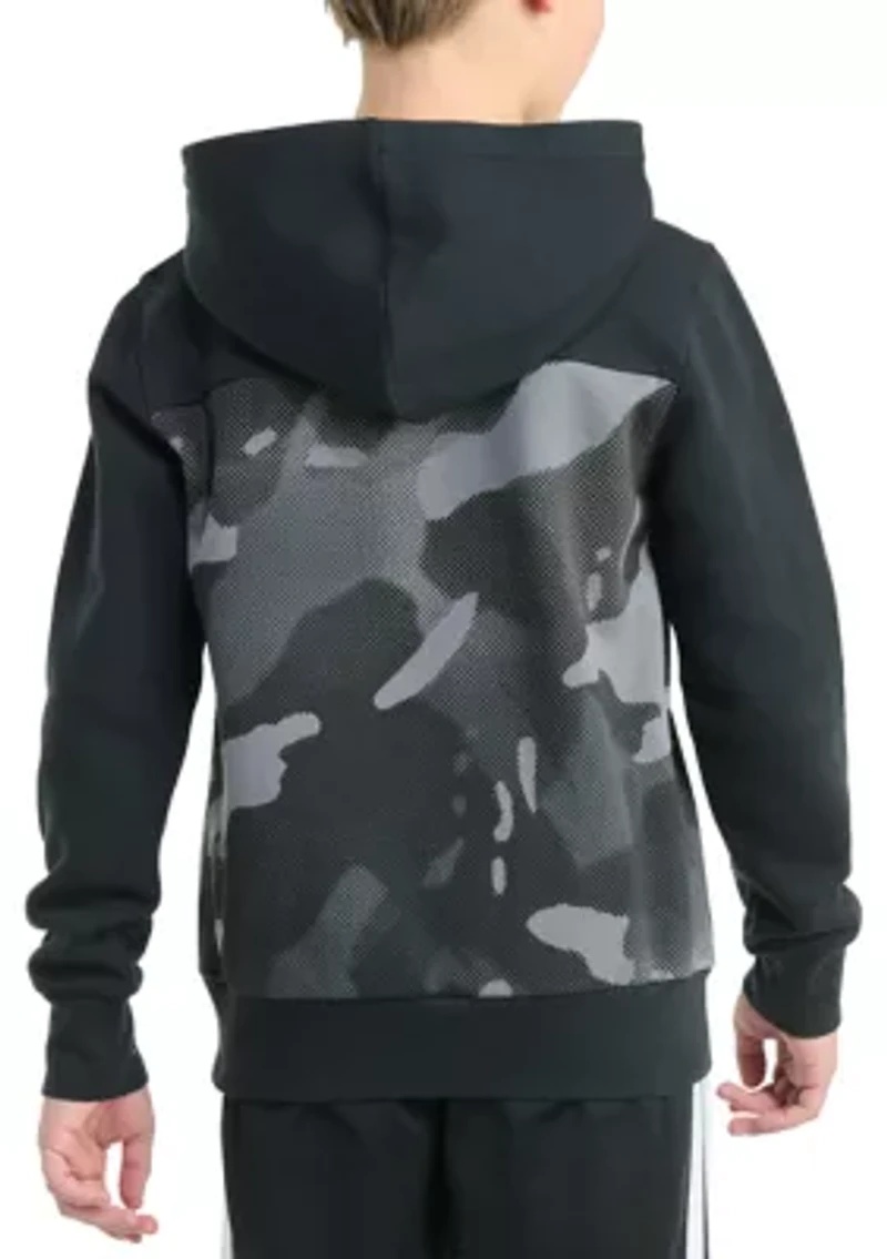 Boys 8-20 Long Sleeve Color Block Halftone Camo Printed Pullover Hoodie