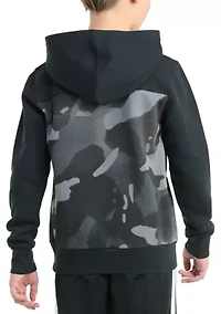 Boys 8-20 Long Sleeve Color Block Halftone Camo Printed Pullover Hoodie