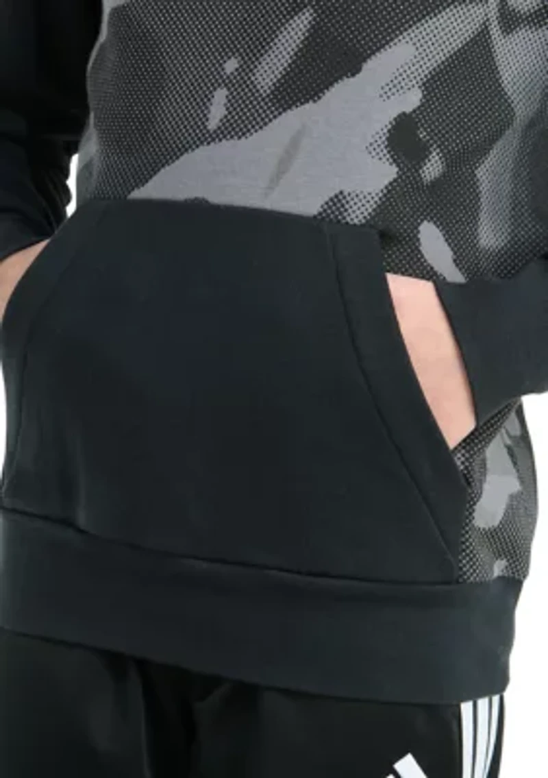 Boys 8-20 Long Sleeve Color Block Halftone Camo Printed Pullover Hoodie