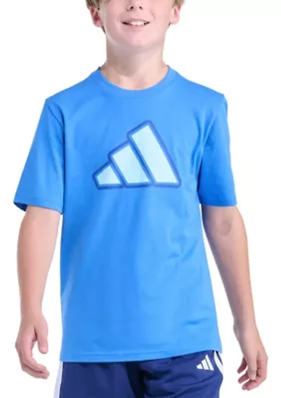 Boys 8-20 Short Sleeve Two Color Logo Tee