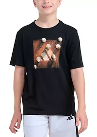 Boys 8-20 Short Sleeve 3-Bar Baseball Plate Shirt